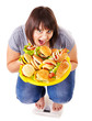 Girl weight loss on scales.
