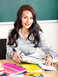 Woman in classroom.