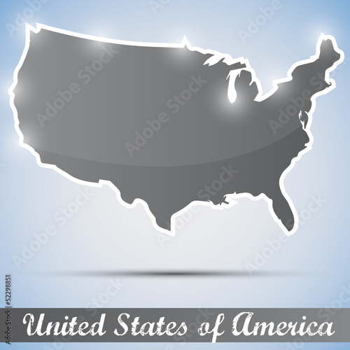 Vector: shiny icon in form of USA shiny icon in form of USA