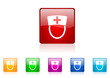 nurse vector glossy web icon set