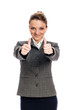 Foto: Businesswoman Giving Two Thumbs Up Businesswoman Giving Two Thumbs Up