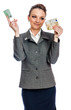 young woman spending money