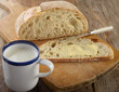 Bread with butter and milk