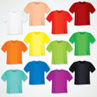 Illustration: Colorful Blank T Shirt Collection. Template Colorful Blank T Shirt Collection. Template