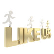 Human running symbolic figures over the words Like Us