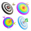 Illustration: Darts aim composition, set of four, isolated Darts aim composition, set of four, isolated