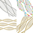 DNA structure background, set of four