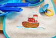 Tug Boat on a Baby Bib