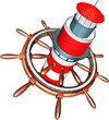 Illustration: leuchtturm steuerrad leuchtturm steuerrad