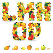 Illustration: Colorful Letters from Fruit and Berries. Clip Art Colorful Letters from Fruit and Berries. Clip Art