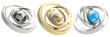 Earth globe emblem inside the ring torus isolated