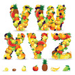 Colorful Letters from Fruit and Berries. Clip Art