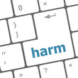 harm word on computer pc keyboard key