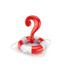 Illustration: Lifebuoy and query mark. Lifebuoy and query mark.