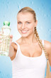 beautiful woman with bottle of water