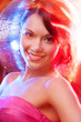 woman with disco ball