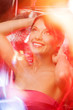 woman with disco ball