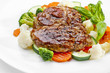 Photo: A Tasty food .Grilled steaks and vegetables. High quality image A Tasty food .Grilled steaks and vegetables. High quality image