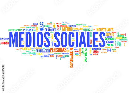 Vector: Medios sociales (tag cloud español) Medios sociales (tag cloud español)