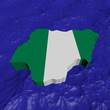 Nigeria map flag in abstract ocean illustration