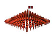 Pyramid of abstract people with Peru flag illustration