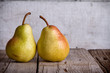Group of pears on wood