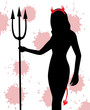 silhouette of a female devil
