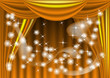 yellow theater draped curtain