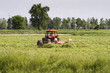 Tractor in action during spring season in Italy