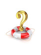 Lifebuoy and query mark.