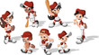 Vector: Cartoon children wearing baseball uniform Cartoon children wearing baseball uniform