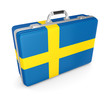 Suitcase with flag of Sweeden.
