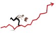 Photo: Businessman rises statistics Businessman rises statistics