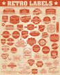 Set of vintage retro labels