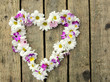 Photo: Romantik: Herz aus Margeriten und Stiefmütterchen Romantik: Herz aus Margeriten und Stiefmütterchen
