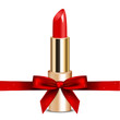 Vector illustration of red lipstick with ribbon
