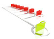 3d image of a green and red file folder