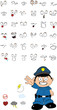 funny kid cartoon policeman set4