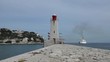 Lighthouse in the port of Nice, France
