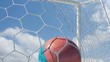 Slovenia Ball Scores in Slow Motion with Sky Background