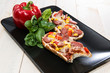 Portion of Salami Pizza Baguette