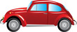 Red retro car isolated on white background