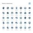 Set of media and advertising icons