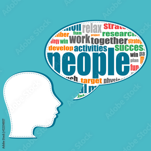 Illustration: Word cloud, tag cloud text business concept and arrangement Word cloud, tag cloud text business concept and arrangement