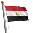 Die Flagge von Ägypten flattert am Fahnenmast