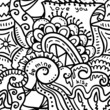 Black and white  crazy seamless pattern, vector background.