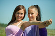 Two happy women together
