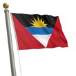Die Flagge von Antigua und Barbuda flattert am Fahnenmast