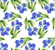 Illustration: Forget-me-not Flowers Seamless Pattern Forget-me-not Flowers Seamless Pattern