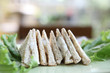 tuna sandwich on wood background